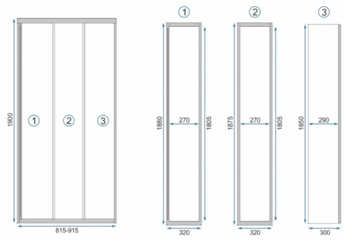 Душевая дверь Rea Alex Black 90 K9638