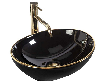 Умывальник Rea Sofia Black Gold Edge U3695