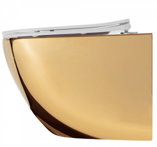 Унитаз подвесной Rea Carlo Mini Rimless Gold White C0669