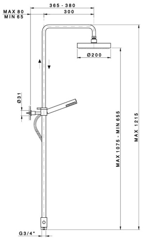 Душевая система Nicolazzi Olympus 5714WSCR20