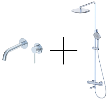 Душевая стойка со смесителем Oliveeka OL-739902+88869017-CR