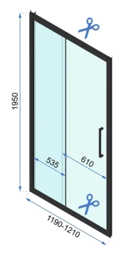 Душевая дверь Rea Rapid Slide gold matt 120 K4709