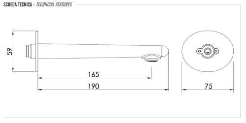 Излив настенный 19 см Remer 91V