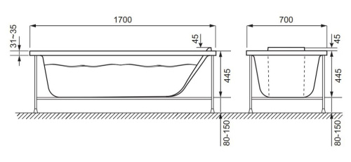 Ванна акриловая Jacob Delafon Sofa 170x70 E60518RU-00