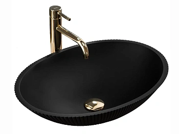 Умывальник Rea Della black matt U0274