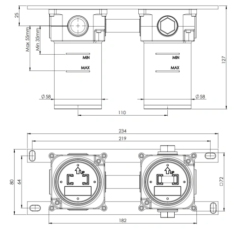 Скрытая часть для раковины Remer WBOX15
