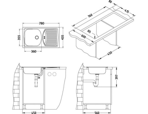 Мойка для кухни Alveus BASIC 150 NAT-60 NEW 780x435 1136530
