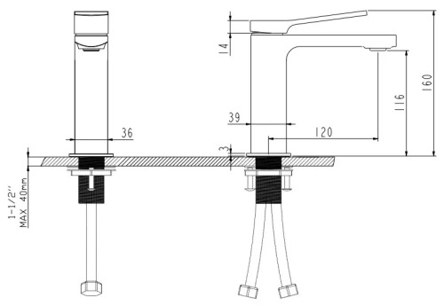 Смеситель для раковины Nemo Prima NM-1311-BGM brush gun metal