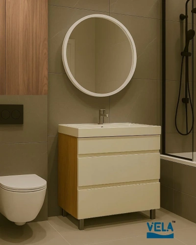 Тумба напольная Vela Мира Лайт 70Н под Classica (дуб/белый мат) TU2817