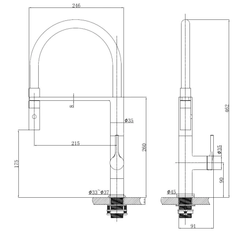 Смеситель для кухни Vincea VKF-114GM