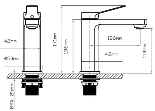 Смеситель для раковины Vincea Arco VBF-4AR01MB