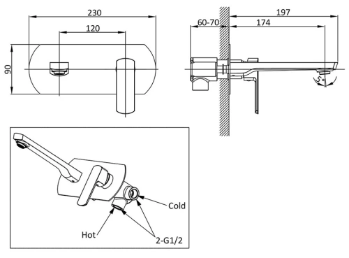 Смеситель для раковины Vincea Next VBFW-1N1MB