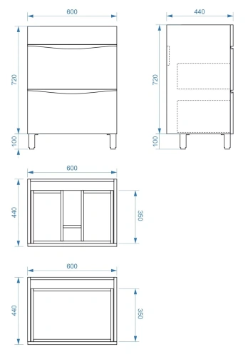 Тумба напольная Vela Бриз 60Н под Classica TU27047