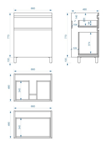 Тумба напольная Vela Каскад 66Н под Kamilla 130 (дуб давос трюфель) TU206614