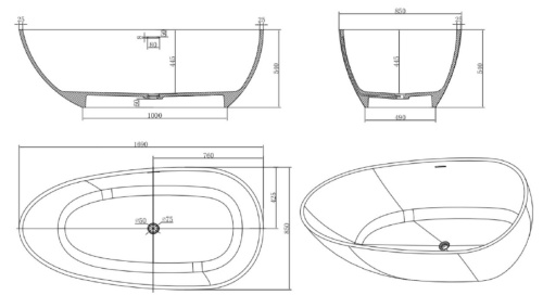 Ванна Knief Egg Shape Coffee Black 70002030