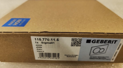 Кнопка смыва Geberit SIGMA 01 115.770.11.5 белый матовый