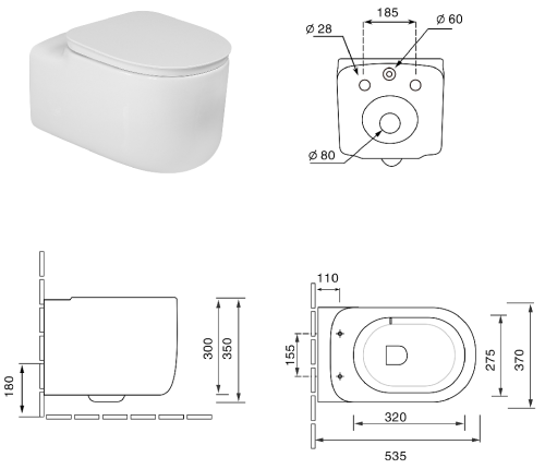 Комплект Oliveeka инсталляция OL-MQ-003 с унитазом OL-G27 и кнопкой OL-R22-CR