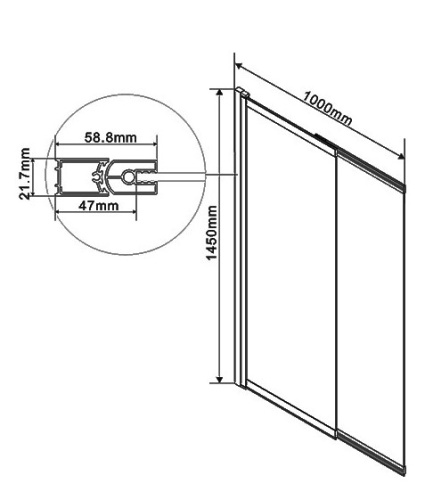 Душевая шторка на ванну Vincea VSB-1E100CLGM