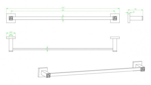 Полотенцедержатель CeramaLux Venezia 88608-1 Полотенцедержатель CeramaLux Venezia 88608-1