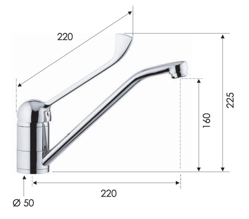 Смеситель медицинский для раковины Remer K44