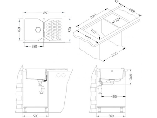 Мойка для кухни Alveus SENSUAL 30 Granital+ PEBBLE-G02M 850x520x200 1103747