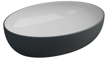 Раковина GSG Ceramic Design Easy EALAVOV55BI000/028, White/Ebano Matt