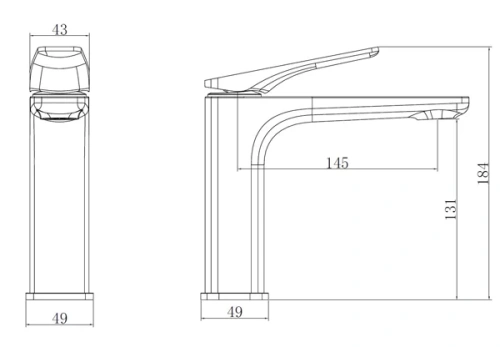 Смеситель для раковины Vincea Puro VBF-5P01CH