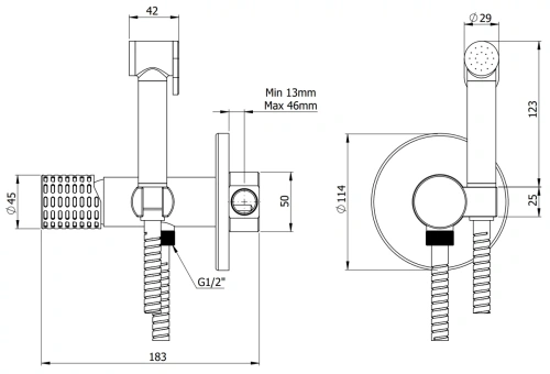 Гигиенический душ со смесителем Remer Celebrity CEC65WBR, бронза масляная