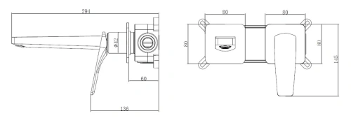 Смеситель для раковины Vincea Puro VBFW-5P01GM