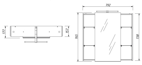 Шкаф зеркальный Caprigo Accord 80 2231-SF004