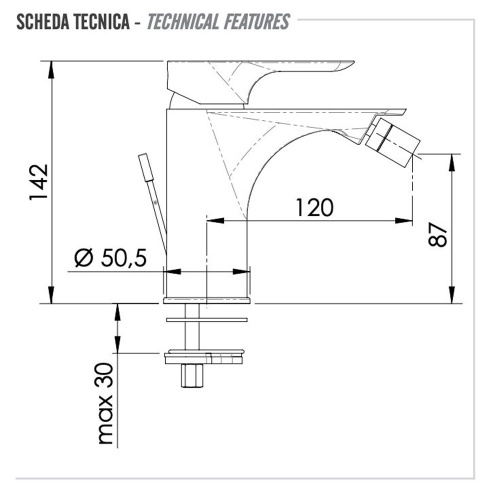 Смеситель для биде Remer Infinity I20