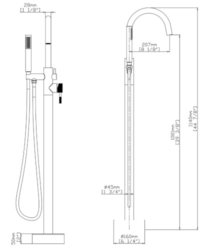Смеситель для ванны Gid Edessa L070-GM-SDV