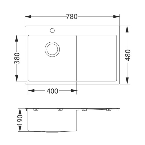 Мойка для кухни Alveus QUARTO 30 BRS-90 780х480 1124384
