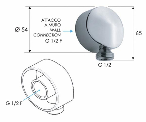 Шланговое подключение для душа Remer 309LBG, золото брашированное
