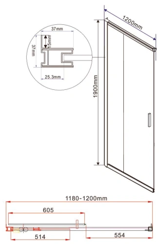 Душевой уголок Vincea Garda VSS-1G9012CGB