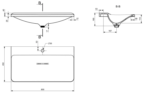 Умывальник Versalia Подиум 80