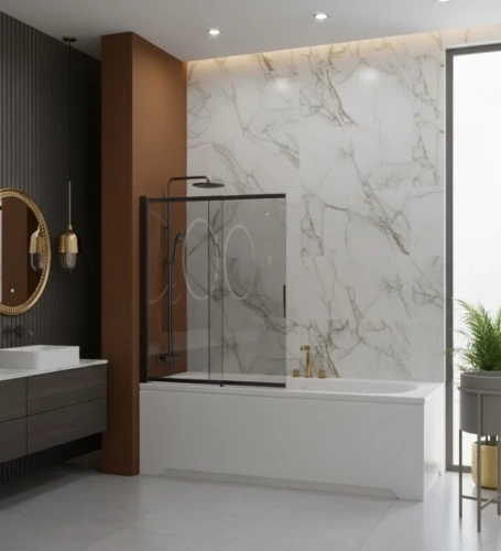 Шторка на ванну CeramaLux CL601G-100/140 GREY