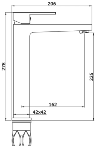 Смеситель для умывальника Vivi Felice 0725 NICHEL