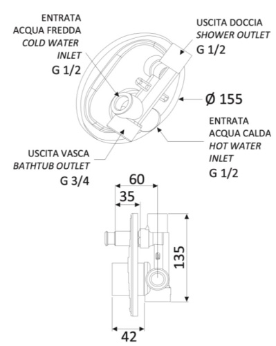 Смеситель для душа Mariani Surf B00173SF