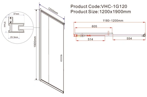 Душевой уголок Vincea Garda VSS-1G1112CLG