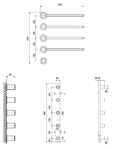 Полотенцесушитель электрический Vincea VTD-2H1CH