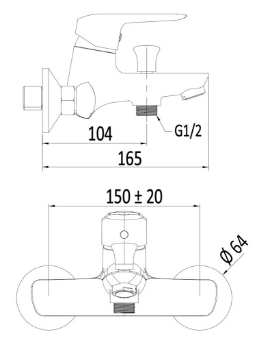 Смеситель для ванны Mariani Essenza B00212ES