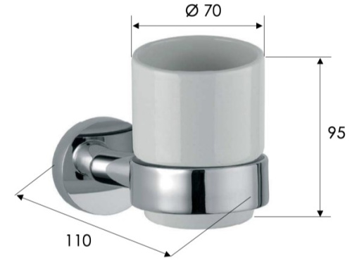 Стакан Remer Guest GS15NPO, никель матовый брашированный