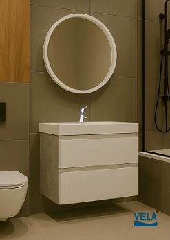 Тумба подвесная Vela Мира ЛАЙТ 60П под Classica (бетон/белый мат) TU4162