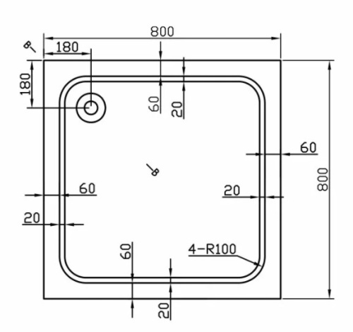 Душевой поддон Vincea VST-2AS-8080