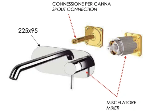 Смеситель для раковины Remer X-style X15KBCFP, черный брашированный хром
