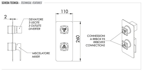 Смеситель для душа Remer Absolute AU93KBCFP, чёрный брашированный хром