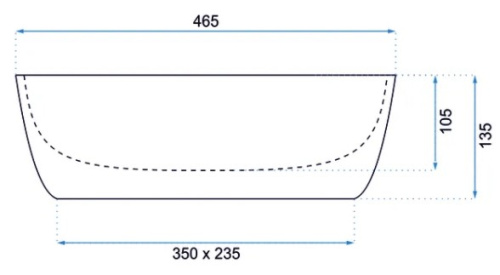 Умывальник Rea Belinda Black Gold Edge U8796