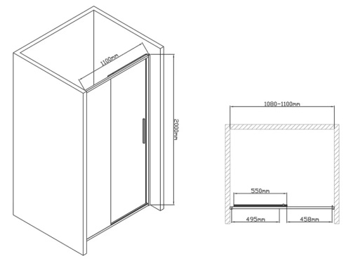 Душевая дверь Vincea Slim-U VDS-2SU110CL