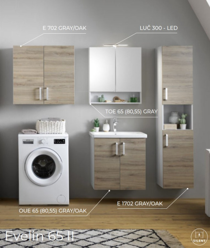 Пенал подвесной Kolpa-san Evelin E 702 37 Gray oak 574050